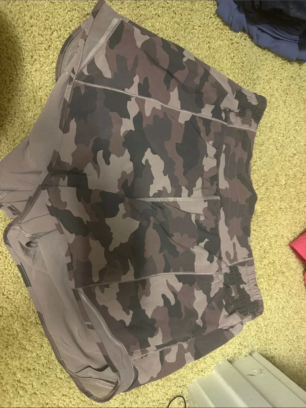 lululemon athletica Camo Shorts in Taupe, Olive, and Dark Brown